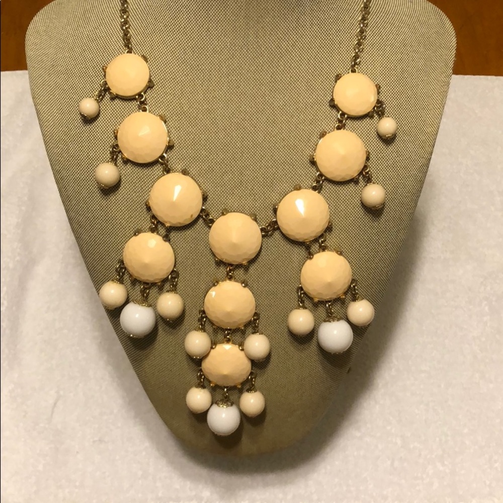 Bubble necklace - blush and white